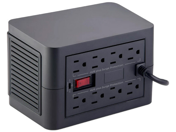 Regulador Acteck RV800 de 400W/800VA, 8 contactos NEMA 15-R, 2 puertos USB. Color Negro. - imagen 2
