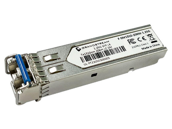 Modulo Transceptor Grandstream F-SM1310-20KM-1.25G, SFP, LC, 1250 Mbit/s, hasta 20km, 1310nm, Color Gris.