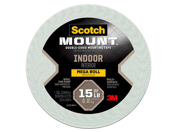 Cinta adhesiva para interiores 3M 110H-Long-DC, 19mm x 8.89m, 1 pieza.