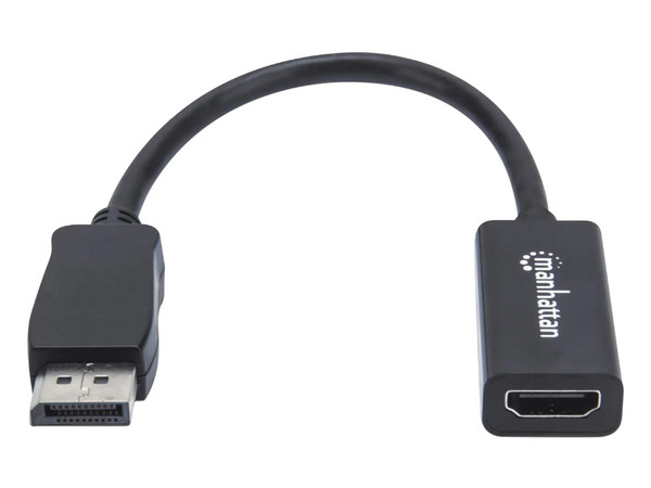 Adaptador de cable de video Manhattan 151634 de DisplayPort (Macho) a HDMI (Hembra), 15 cm. Color Negro - imagen 2