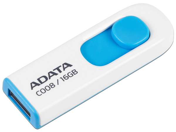 Unidad Flash USB 2.0 ADATA Classic C008 de 16GB. Color Blanco