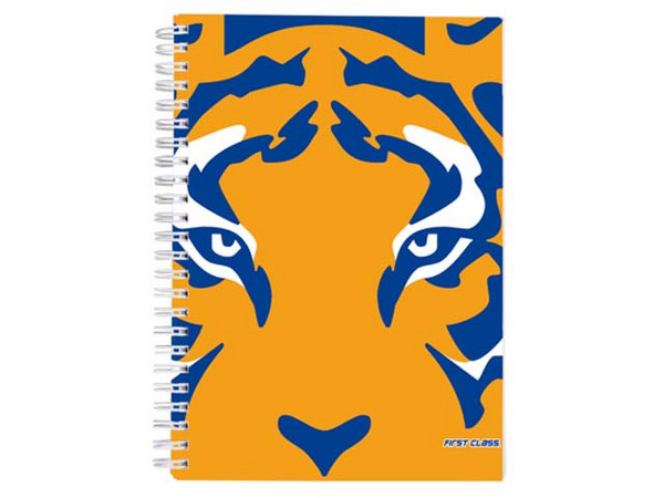 Libreta Dietrix First Class, Pasta Dura, Doble Anillo, 80 Hojas Raya, Club Tigres UANL Modelo Felino.