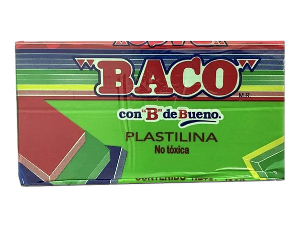 Plastilina Baco Marqueta de 180 g, Color Verde Claro.