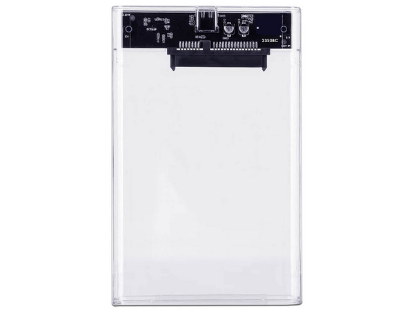 Gabinete BRobotix GLASS para SSD ó HDD de 2.5", Convierte tu SSD (SATA I/II/III) en un Disco Externo USB 3.0. Color Transparente. - imagen 2