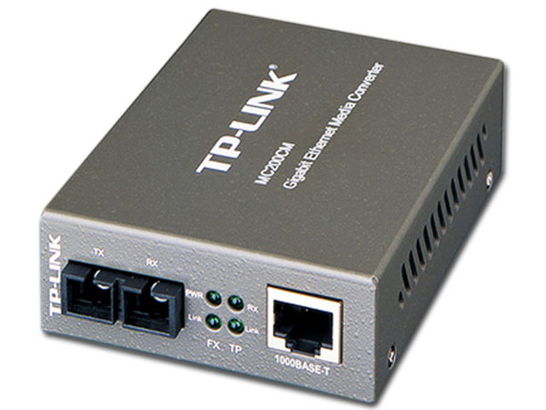 Convertidor de Medios Tp-Link Gigabit MC200CM 1000 Mbps a Fibra hasta 500 m.