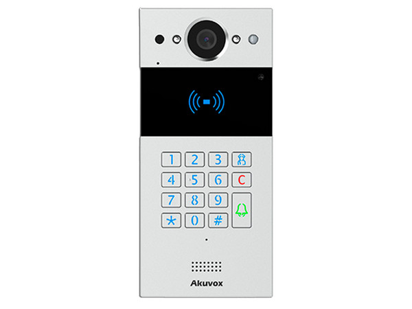 Vídeo portero SIP con teclado y lector de tarjetas Akuvox, Notificación a app, Notificación por llamada telefónica.