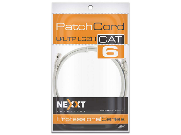 Cable RJ45 U/UTP Cat6a Nexxt Longitud 3 m, LSZH, Color Gris. - imagen 2