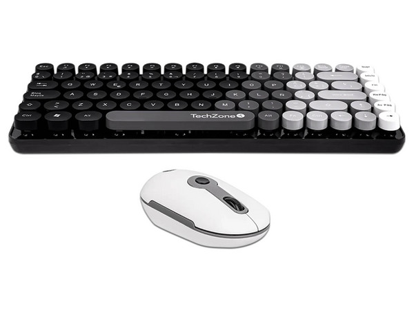 Kit Teclado Y Mouse Techzone Gradient Black Conexión Inalámbrica Con 85 Teclas Y Mouse Con 4 Botones DPI 1600 Color Negro. - imagen 2
