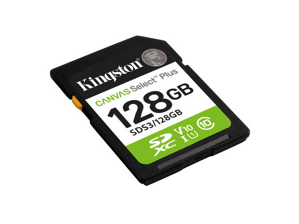 Memoria SD Kingston 128 GB, SDXC, 150 MB/s, Clase 10, Canvas Select Plus Gen3, Modelo SDS3/128GB. - imagen 2