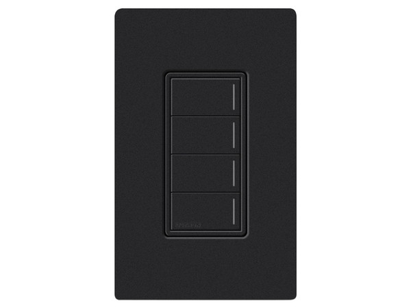 Botonera Lutron Sunnata de 4 Escenas para Radio RA3. Color Negro.