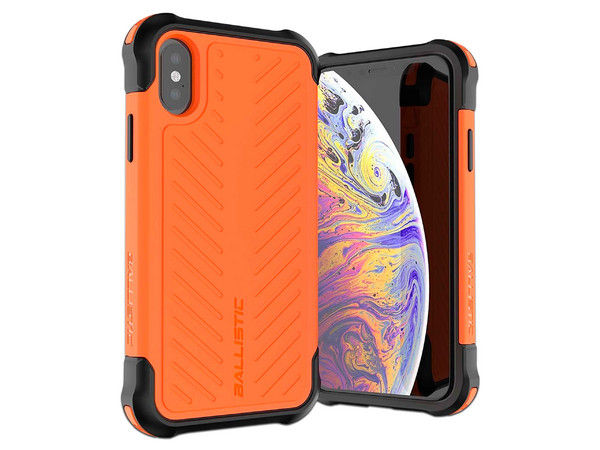 Funda protectora Ballistic Though Jacket, para iPhone XS Max. Color Naranja.