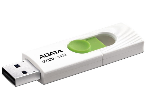 Unidad Flash USB 3.0 ADATA UV320 de 64GB. Color Blanco/Verde. - imagen 2