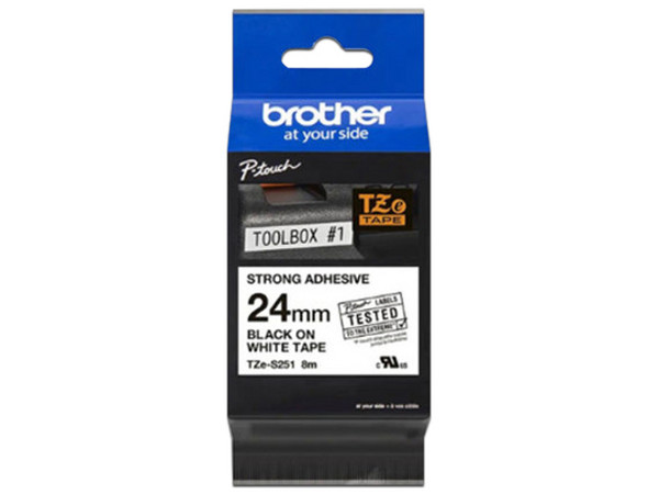 Cinta de Impresión Brother Negra, 24mm, Modelo: TZES251G