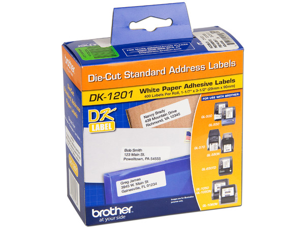 Etiqueta Blanca Adhesiva Pre-cortada Brother DK1201  