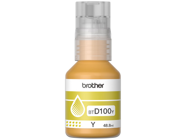Botella de Tinta Brother BTD100Y, Ultra Alto Rendimiento, Color Amarillo.