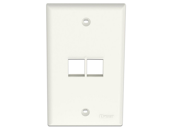 Placa de Pared Vertical Panduit NK2FNIW, Salida Para 2 Puertos Keystone, Color Blanco Mate.