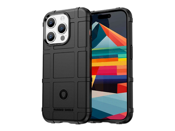 Funda protectora Tekku Rugged Shield para iPhone 15 Pro, Color Negro.