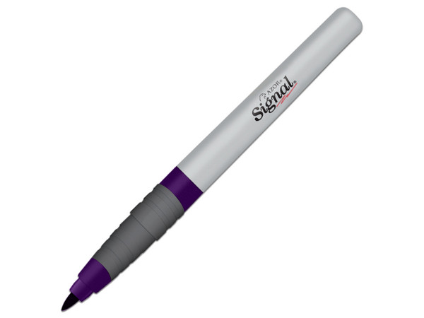 Paquete de Marcadores Permanentes Azor Signal, Punto Fino, 12 piezas, Color Violeta.