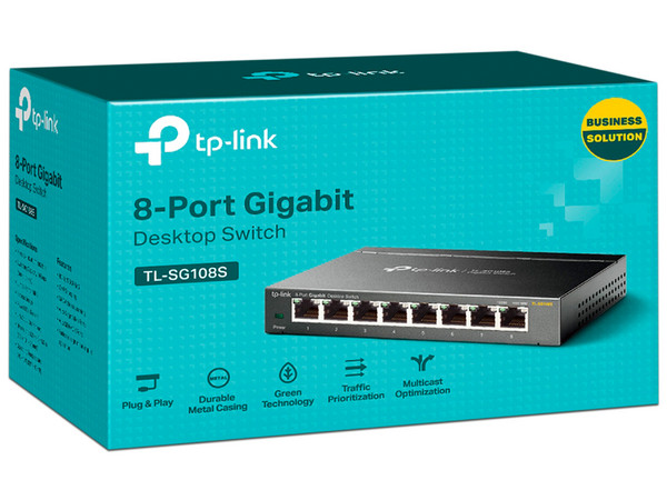 Switch TP-Link TL-SG108S, 8 Puertos RJ-45 10/100/1000Mbps, Color Negro. - imagen 3
