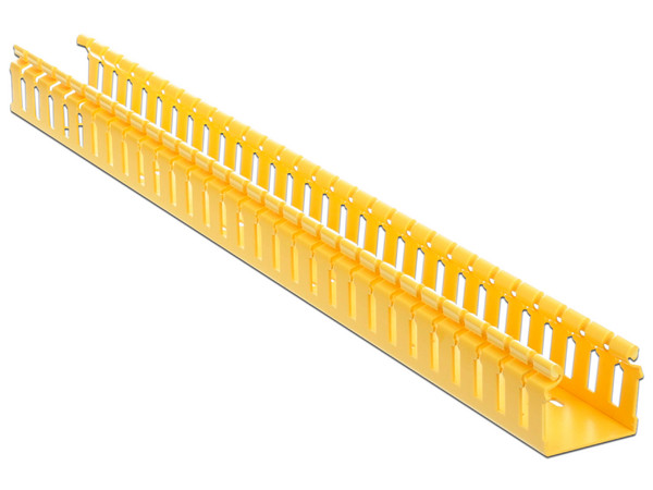 Canaleta Ranurada Panduit H2X2YL6 de PVC, 2" de Ancho y 2" de Alto, Sin Tapa, Color Amarillo.