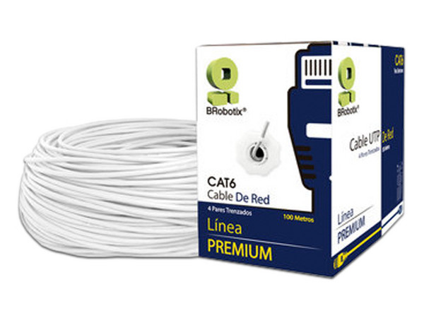 Bobina de Cable UTP BRobotix Cat6, 100 Metros. Color Blanco - imagen 2