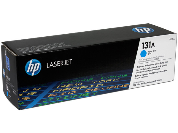 Cartucho de tóner HP 131A Cian Laserjet Original (CF211A).