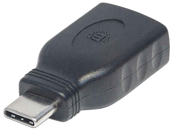 Adaptador Manhattan USB-C a USB Tipo-A. Color Negro.