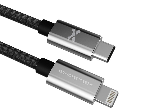 Cable de Datos GHOSTEK GHOCBL038 de Conector USB-C a Lightning, 1m. Color Negro.