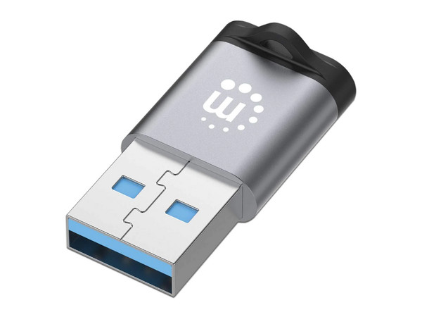 Adaptador Manhattan de USB 3.2 Gen 1 Tipo-A Macho a Tipo-C Hembra, 5 Gbps, 3A. Color Negro. - imagen 2