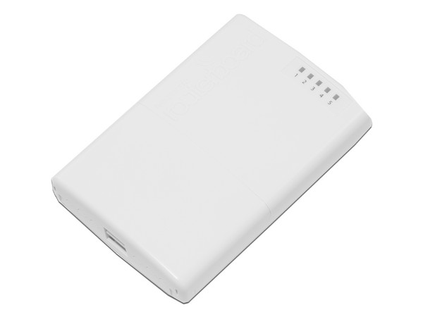 Router MikroTik RB750P-PBR2 de 5 puertos Fast Ethernet con PoE Pasivo, Uso Exterior.