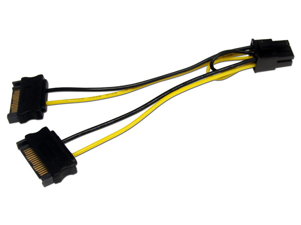 StarTech Cable Adaptador 15cm Alimentación SATA a Conector 6 Pines de Corriente de Tarjeta de Video