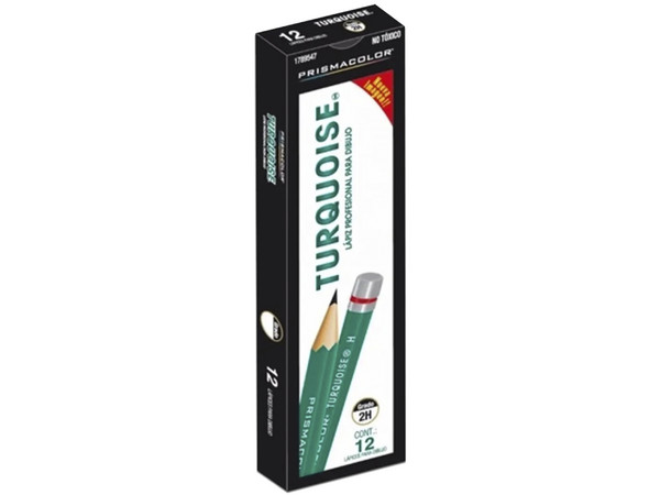 Lápiz Berol Turquoise, 2H, 12 Piezas, Color verde.