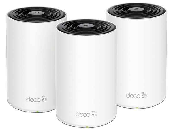 Sistema de Wi-Fi en Malla TP-Link Deco XE75 de Triple Banda, Wireless AX (Wi-Fi 6E), hasta 5400 Mbps, (3 Piezas). Color Blanco.