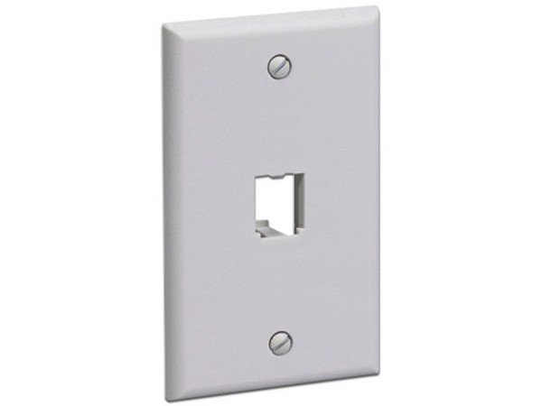 Placa frontal vertical Panduit con un puerto, acepta Módulo Mini-Com. Color blanco.