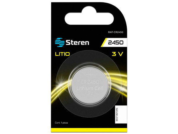 Pila de Litio Steren tipo botón CR2450.