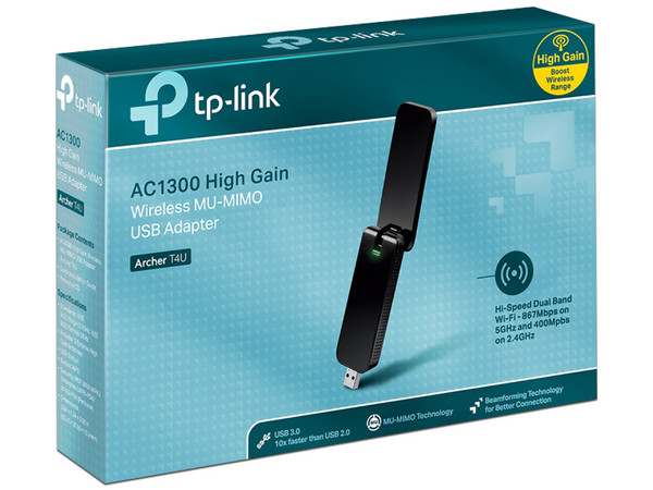 Adaptador Inalámbrico USB 3.0 TP-Link Archer T4U, AC1200 Banda Dual 2.4Ghz, 5 Ghz, hasta 867Mbps. - imagen 3