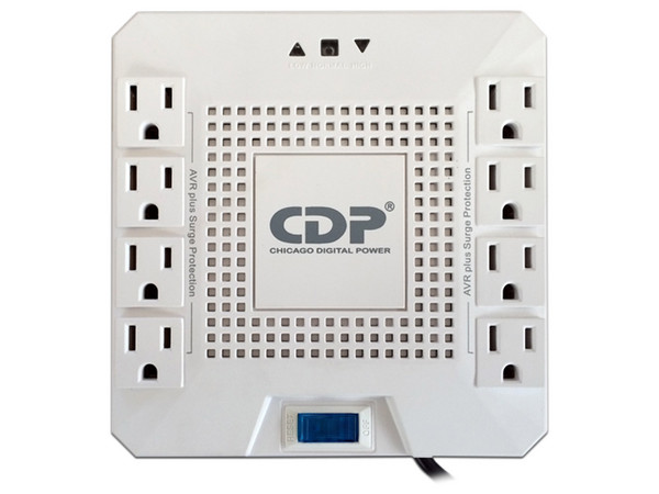Regulador CDP R-AVR1808 de 1800VA / 1000W con 8 Tomas NEMA 5-15R, Protección sobretensión 175J e Indicadores LED. - imagen 2
