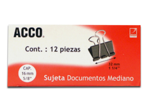 Sujetadores de Papel ACCO ACPSUJAB002, Caja con 12 piezas.