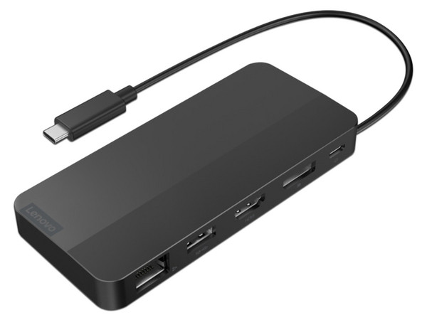 Docking Station, Lenovo, Para Viaje USB-C Hasta 100W 1x HDMI 2.1 1x DisplayPort 1.4 1x USB-A 10Gbps 2x USB-C 10Gbps.