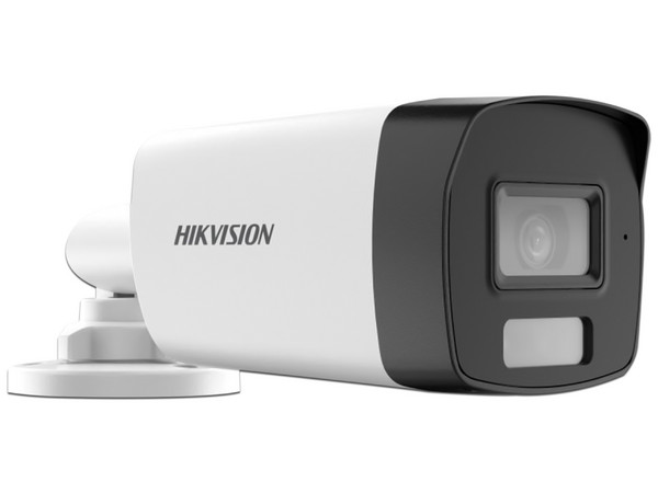 Cámara IP Tipo Bala Hikvision DS-2CE17K0T-LFS de 3MP (2960 x 1665), Luz Blanca hasta 40m, IP67, Color Blanco.
