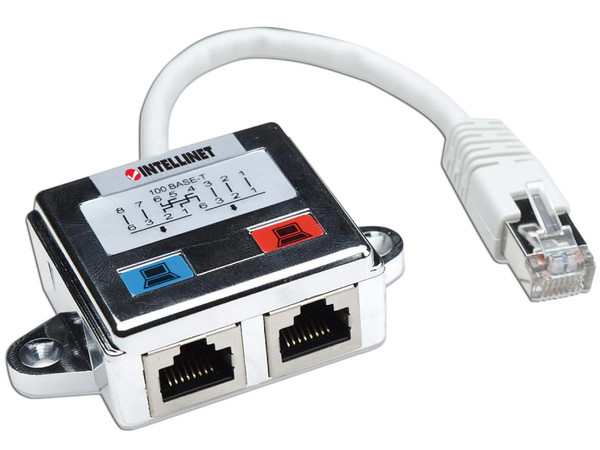 Distribuidor modular Intellinet 504195 con un puerto de salida y 2 de entrada.