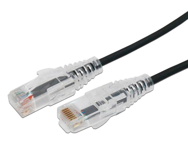 Cable de Parcheo Linkedpro LP-UT6A-100-BK28, Slim, UTP, Cat6A, 1m, Color Negro, Diámetro Reducido 28 AWG.