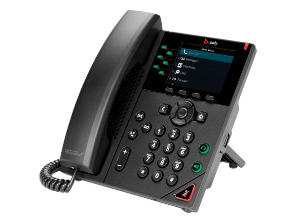 Teléfono IP Polycom VVX 350, Pantalla LCD de 3.5", 6 Lineas, Altavoz, Color Negro. - imagen 3