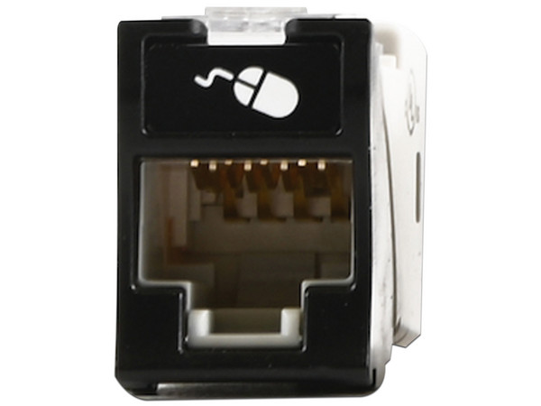 Jack Siemon U6-H01NS UltraMAX Cat6, UTP, Montaje híbrido en placa de pared. Color Negro.