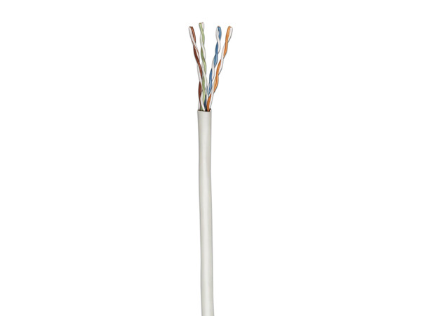 Bobina de Cable Cat5e (UTP) Caja con 305 m, CCA, Gris, 24 AWG, Sólido.