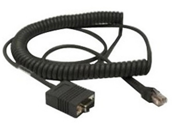 Cable RS232 para lector HSM, conector DB9 hembra, 3m, coiled, 5V ext. con opción Pin 9.