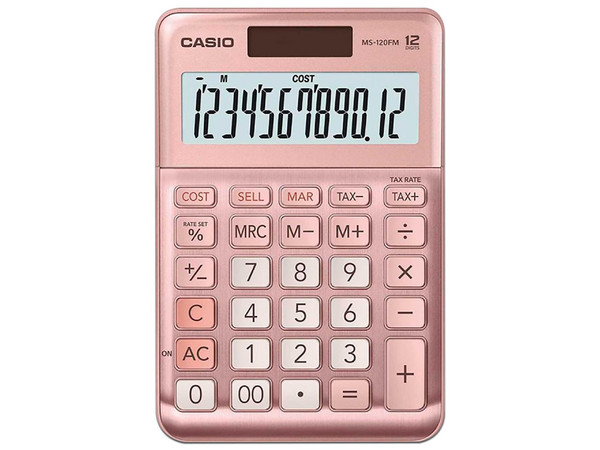 Calculadora de Escritorio Casio MS-120FM, 12 Dígitos, Calculo de Costo Venta y Margen, Color Rosa Metálico. - imagen 2