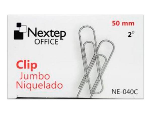 Clip Jumbo Nextep Niquelado, 50mm, 100 Clips.