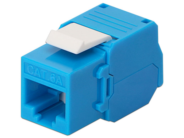 Módulo Jack Keystone LinkedPro LP-KJ-6A-TTBU, Cat6A, Terminación en ángulo 180 grados. Color Azul.