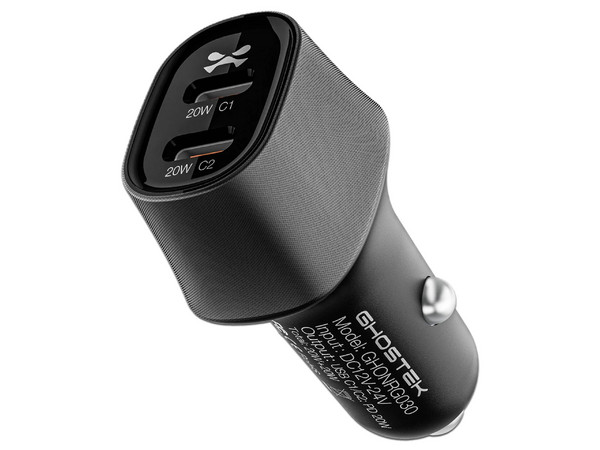 Cargador Auto Plug In Ghostek 40W USB-C, Dual con Cable.